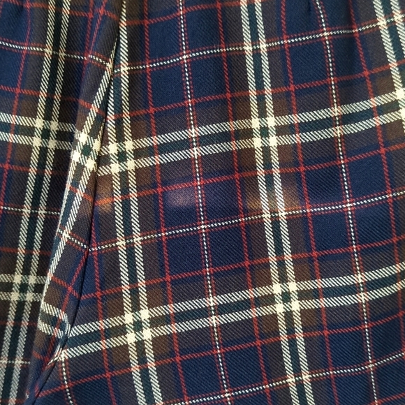 Paul Harris Design 90's Vintage Plaid Preppy Pleated Wide Leg Shorts Navy Red 2 - Picture 12 of 13